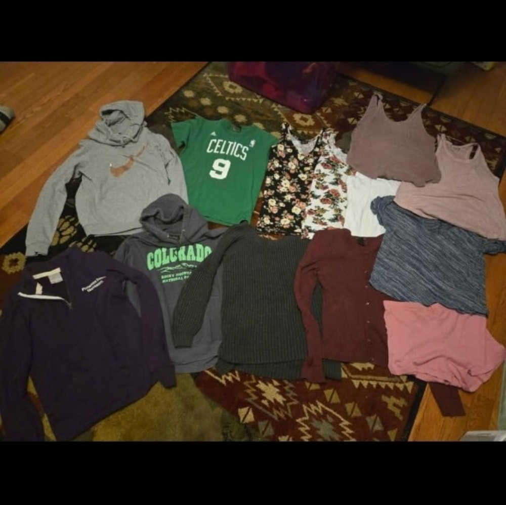 Assorted Clothing Bundle - Hoodies, Tops, and Sweaters